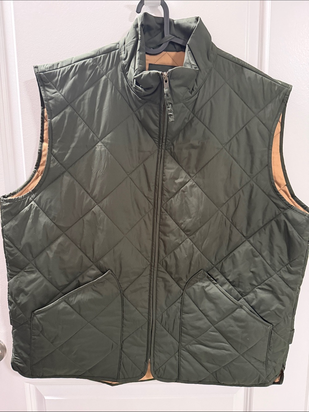 J. Crew Quilted Vest in Olive Green